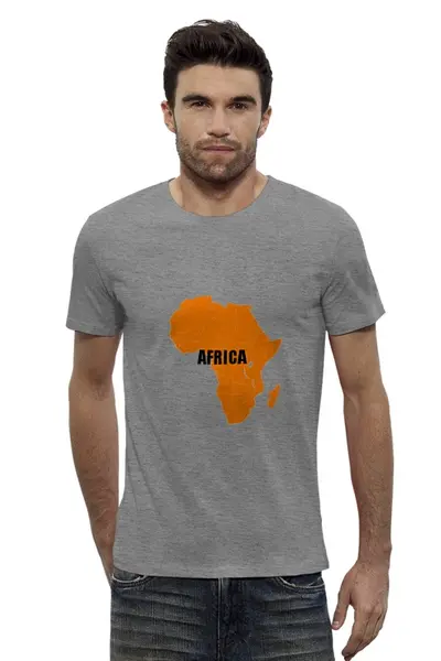 Заказать мужскую футболку в Москве. Футболка базовая Африка 5 от Виктор Гришин - готовые дизайны и нанесение принтов.