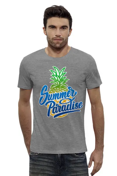 Заказать мужскую футболку в Москве. Футболка базовая Summer Paradise от balden - готовые дизайны и нанесение принтов.