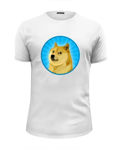 Заказать мужскую футболку в Москве. Футболка базовая Доге мем Doge meme от 1world - готовые дизайны и нанесение принтов.