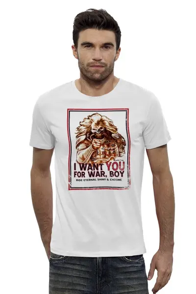 Заказать мужскую футболку в Москве. Футболка базовая Несмертный Джо от printik - готовые дизайны и нанесение принтов.