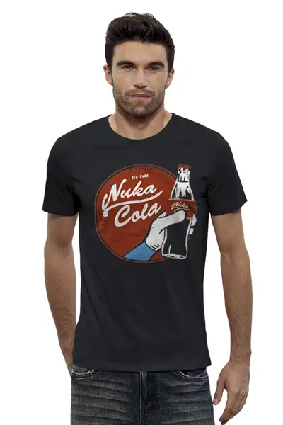 Заказать мужскую футболку в Москве. Футболка базовая Fallout Nuka Cola от BJ Shop - готовые дизайны и нанесение принтов.