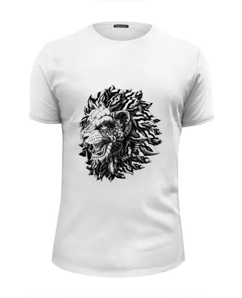 Заказать мужскую футболку в Москве. Футболка базовая Лев царь от YellowCloverShop - готовые дизайны и нанесение принтов.