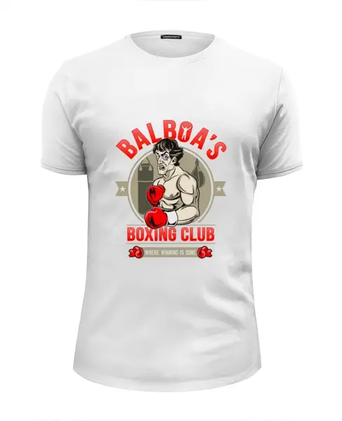 Заказать мужскую футболку в Москве. Футболка базовая Balboa's Boxing Club от skynatural - готовые дизайны и нанесение принтов.