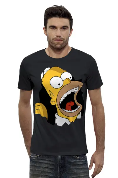 Заказать мужскую футболку в Москве. Футболка базовая SIMPSON от Иван Орехов - готовые дизайны и нанесение принтов.