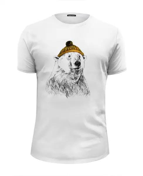 Заказать мужскую футболку в Москве. Футболка базовая Белый медведь от lissa - готовые дизайны и нанесение принтов.