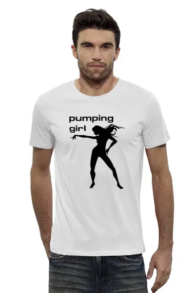 Заказать мужскую футболку в Москве. Футболка базовая Pumping Girl #1 от no.limit - готовые дизайны и нанесение принтов.