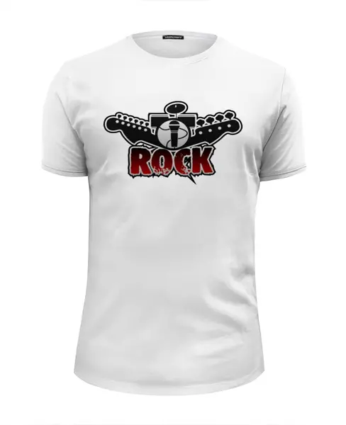 Заказать мужскую футболку в Москве. Футболка базовая Rock music от gopotol - готовые дизайны и нанесение принтов.