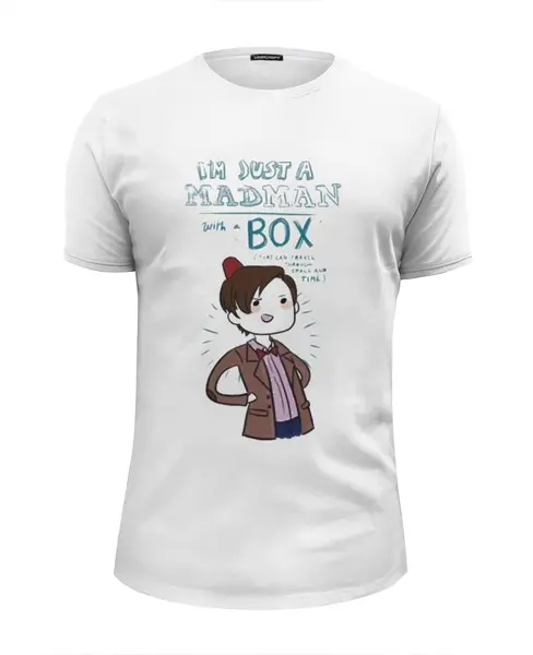 Заказать мужскую футболку в Москве. Футболка базовая Doctor Who. Polic Box от heroes - готовые дизайны и нанесение принтов.