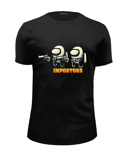 Заказать мужскую футболку в Москве. Футболка базовая Among Us Impostor Fiction  от El Fox - готовые дизайны и нанесение принтов.
