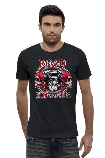 Заказать мужскую футболку в Москве. Футболка базовая Road Killers от balden - готовые дизайны и нанесение принтов.