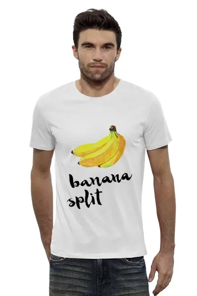 Заказать мужскую футболку в Москве. Футболка базовая Banana split от Liby - готовые дизайны и нанесение принтов.