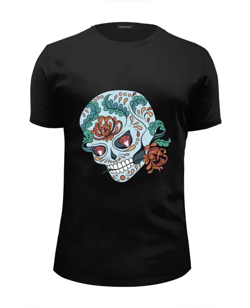 Заказать мужскую футболку в Москве. Футболка базовая Skull от ideboshir - готовые дизайны и нанесение принтов.