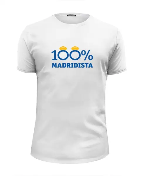 Заказать мужскую футболку в Москве. Футболка базовая 100% Madridista от madridistastore - готовые дизайны и нанесение принтов.