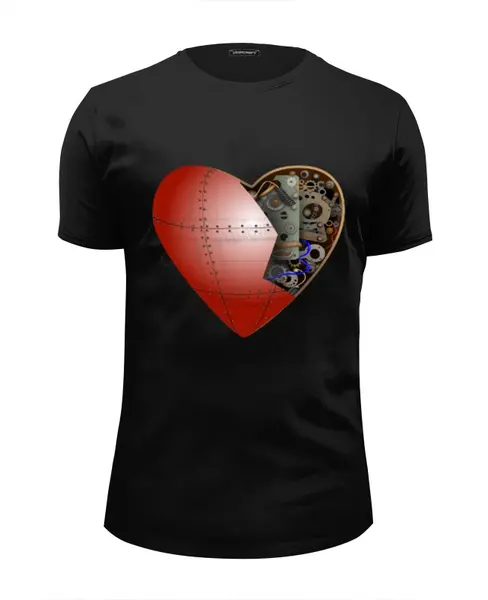 Заказать мужскую футболку в Москве. Футболка базовая сердце. от Луча - готовые дизайны и нанесение принтов.
