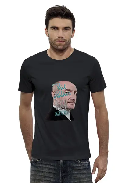 Заказать мужскую футболку в Москве. Футболка базовая Phil Collins от T-shirt print  - готовые дизайны и нанесение принтов.