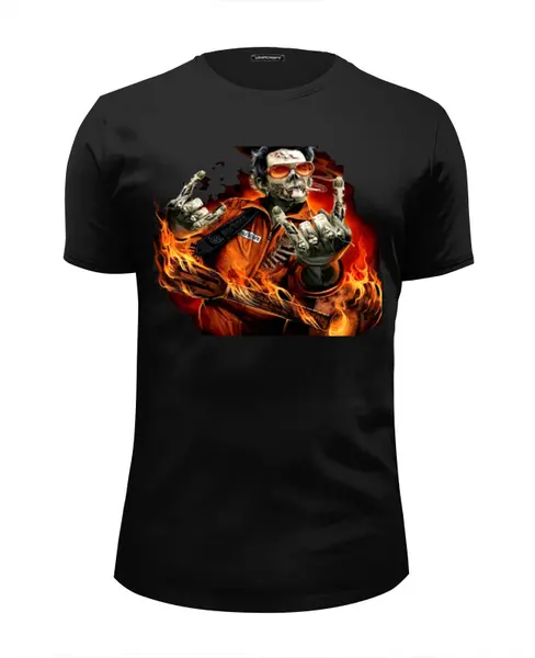 Заказать мужскую футболку в Москве. Футболка базовая Metal zombie от nessing - готовые дизайны и нанесение принтов.