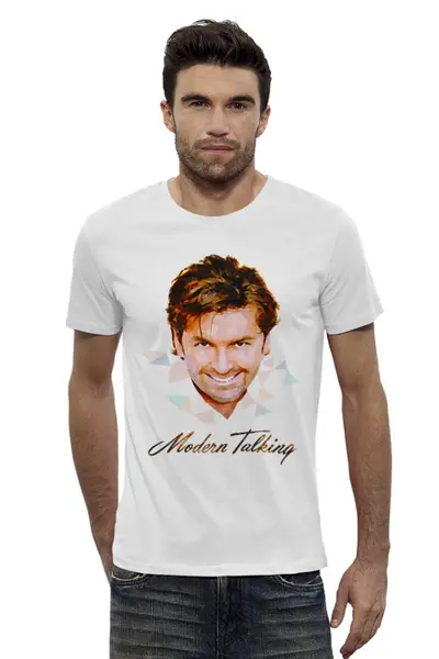 Заказать мужскую футболку в Москве. Футболка базовая Modern Talking от balden - готовые дизайны и нанесение принтов.