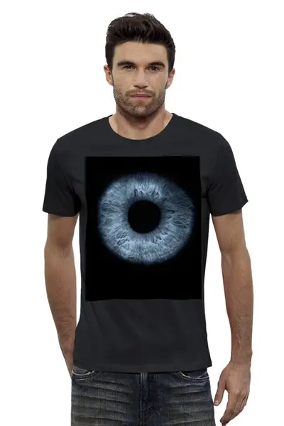 Заказать мужскую футболку в Москве. Футболка базовая Blue eye от Виктор Аксёнов - готовые дизайны и нанесение принтов.