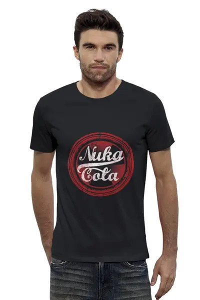 Заказать мужскую футболку в Москве. Футболка базовая Nuka Cola от printik - готовые дизайны и нанесение принтов.