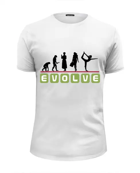 Заказать мужскую футболку в Москве. Футболка базовая Эволюция от Amerikanka - готовые дизайны и нанесение принтов.