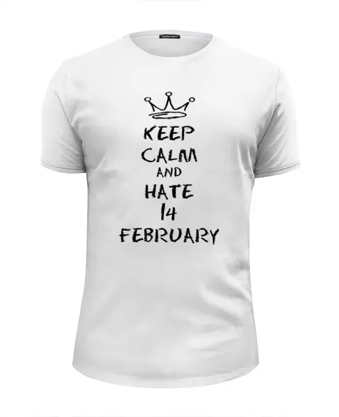 Заказать мужскую футболку в Москве. Футболка базовая 14 февраля от Just kidding - готовые дизайны и нанесение принтов.