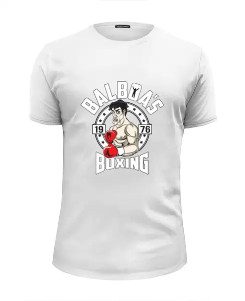 Заказать мужскую футболку в Москве. Футболка базовая Balboas Boxing от skynatural - готовые дизайны и нанесение принтов.
