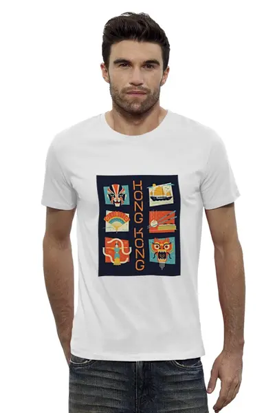 Заказать мужскую футболку в Москве. Футболка базовая Гонг-Конг 2 от Виктор Гришин - готовые дизайны и нанесение принтов.
