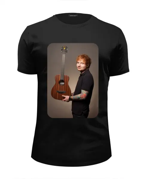 Заказать мужскую футболку в Москве. Футболка базовая Ed Sheeran от Vladec11 - готовые дизайны и нанесение принтов.