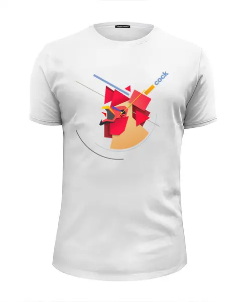 Заказать мужскую футболку в Москве. Футболка базовая Suprematic Cock от zeroone - готовые дизайны и нанесение принтов.