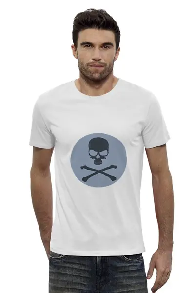 Заказать мужскую футболку в Москве. Футболка базовая Skull от YellowCloverShop - готовые дизайны и нанесение принтов.