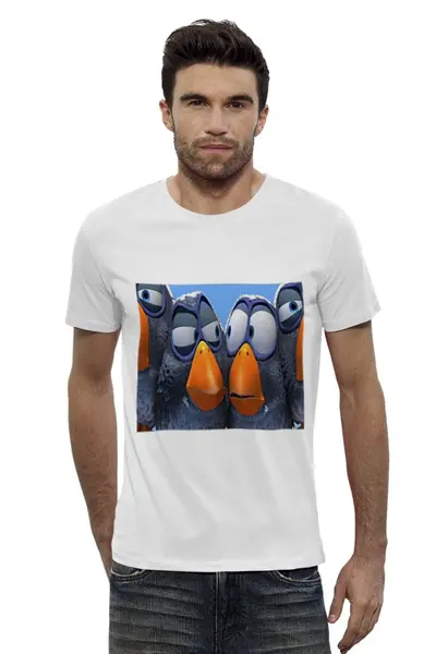 Заказать мужскую футболку в Москве. Футболка базовая птицы от nomadrnd@yandex.ru - готовые дизайны и нанесение принтов.