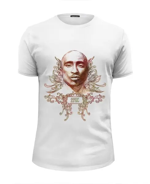 Заказать мужскую футболку в Москве. Футболка базовая 2Pac футболка от mrmaximus - готовые дизайны и нанесение принтов.