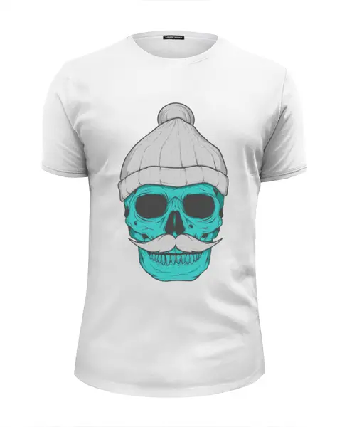 Заказать мужскую футболку в Москве. Футболка базовая Hipster skull от zen4@bk.ru - готовые дизайны и нанесение принтов.