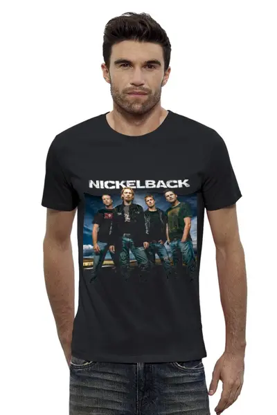 Заказать мужскую футболку в Москве. Футболка базовая Nickelback от Денис - готовые дизайны и нанесение принтов.