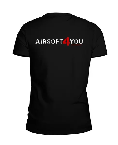 Заказать мужскую футболку в Москве. Футболка базовая A4U с логотипом на спине от airsoft4you - готовые дизайны и нанесение принтов.