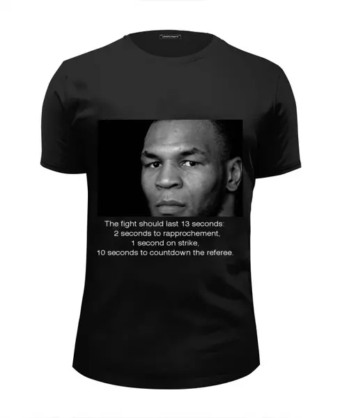 Заказать мужскую футболку в Москве. Футболка базовая Mike Tyson от solonik - готовые дизайны и нанесение принтов.