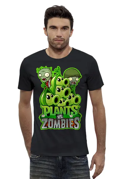 Заказать мужскую футболку в Москве. Футболка базовая PLANTS VS ZOMBIES от geekbox - готовые дизайны и нанесение принтов.