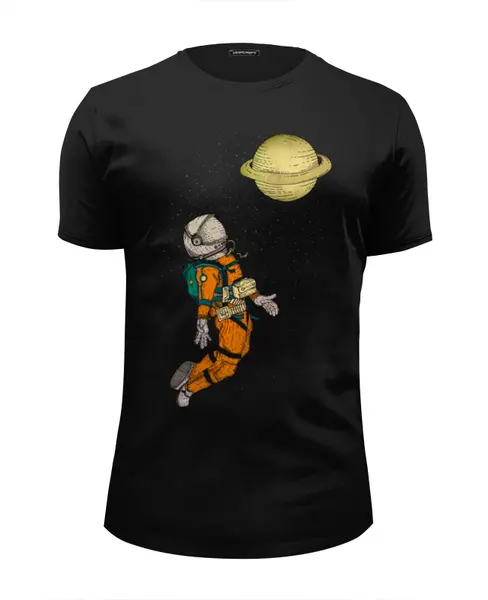 Заказать мужскую футболку в Москве. Футболка базовая Сатурн от printik - готовые дизайны и нанесение принтов.