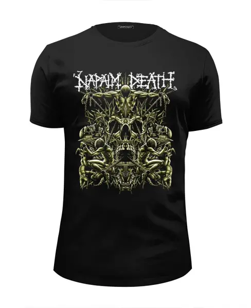 Заказать мужскую футболку в Москве. Футболка базовая Napalm Death от Leichenwagen - готовые дизайны и нанесение принтов.