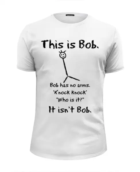Заказать мужскую футболку в Москве. Футболка базовая This is Bob. от tutik_mutik@mail.ru - готовые дизайны и нанесение принтов.