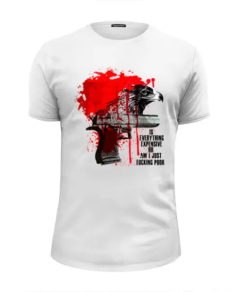 Заказать мужскую футболку в Москве. Футболка базовая Черный ворон  от T-shirt print  - готовые дизайны и нанесение принтов.