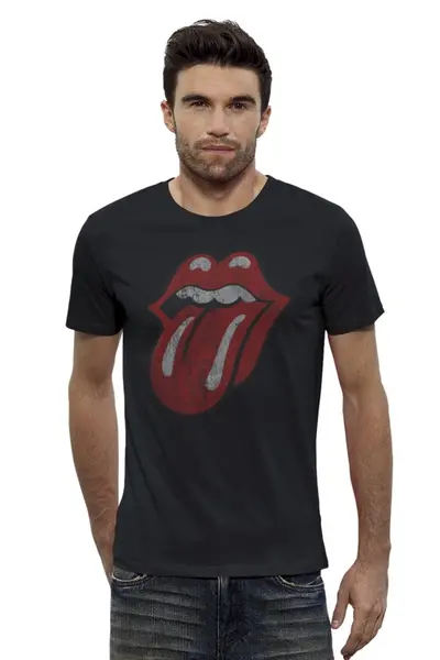 Заказать мужскую футболку в Москве. Футболка базовая Rolling Stones от geekbox - готовые дизайны и нанесение принтов.