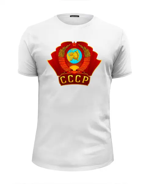 Заказать мужскую футболку в Москве. Футболка базовая Герб СССР от gopotol - готовые дизайны и нанесение принтов.