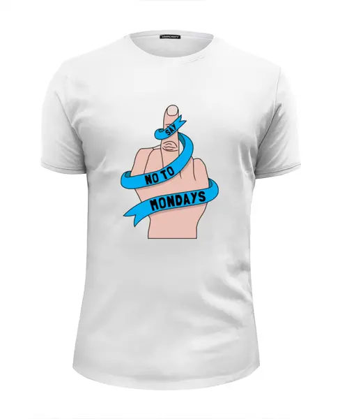 Заказать мужскую футболку в Москве. Футболка базовая Say no to Monday (Скажи нет Понедельнику) от coolmag - готовые дизайны и нанесение принтов.
