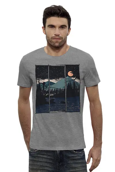 Заказать мужскую футболку в Москве. Футболка базовая Night Fun от oneredfoxstore@gmail.com - готовые дизайны и нанесение принтов.