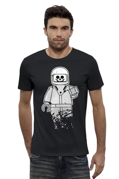 Заказать мужскую футболку в Москве. Футболка базовая Лего Космонавт от trugift - готовые дизайны и нанесение принтов.