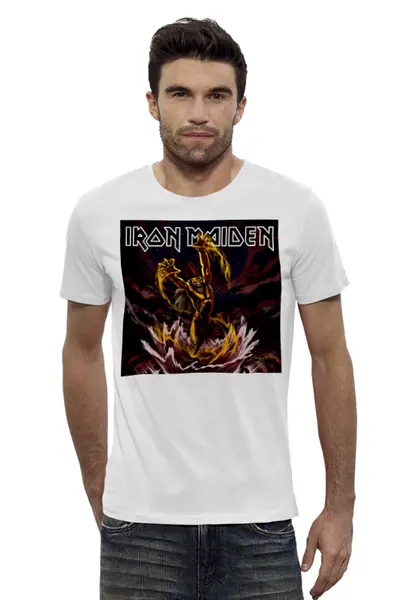 Заказать мужскую футболку в Москве. Футболка базовая Iron Maiden Band от Leichenwagen - готовые дизайны и нанесение принтов.