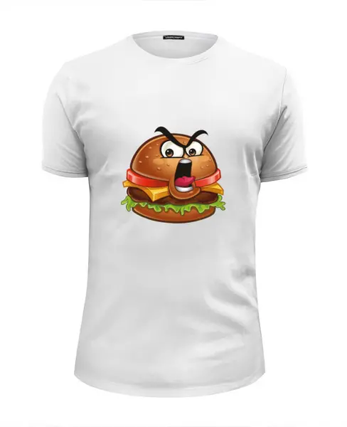 Заказать мужскую футболку в Москве. Футболка базовая Гамбургер от THE_NISE  - готовые дизайны и нанесение принтов.