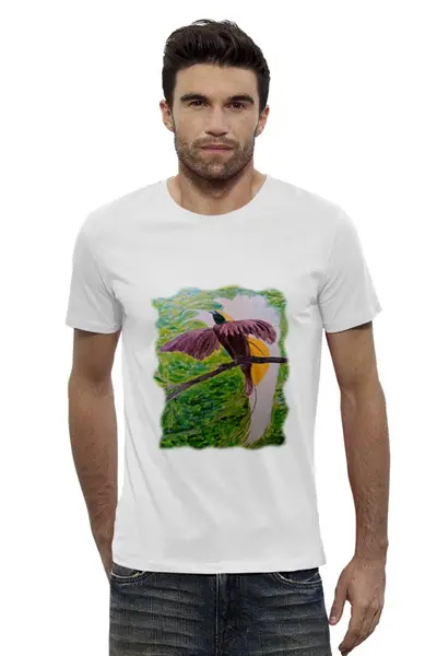 Заказать мужскую футболку в Москве. Футболка базовая Райская птица от veatim@yandex.ru - готовые дизайны и нанесение принтов.