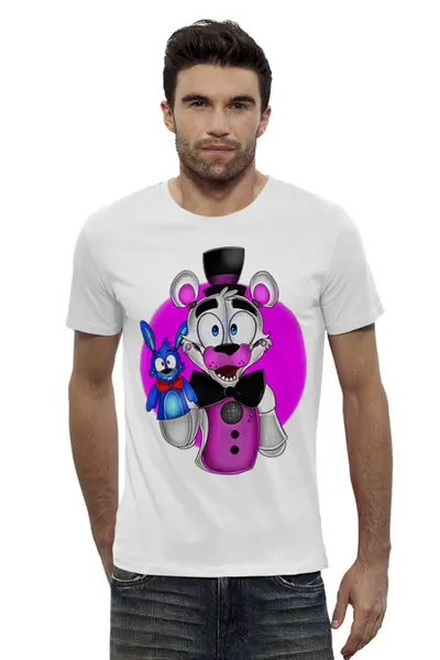 Заказать мужскую футболку в Москве. Футболка базовая Five Nights at Freddy’s от weeert - готовые дизайны и нанесение принтов.